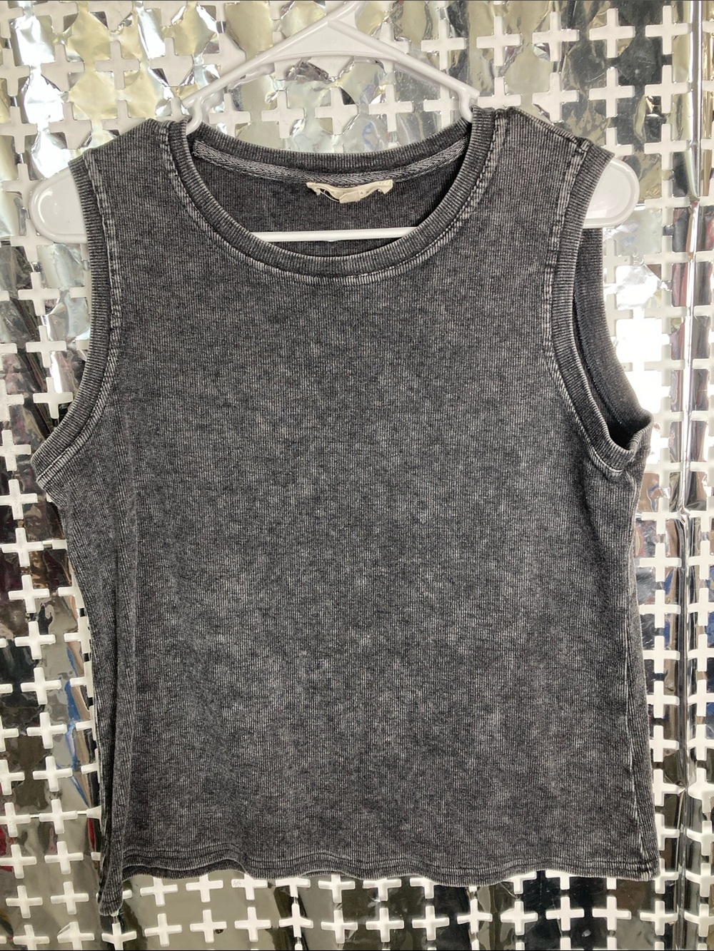 Jane and Delancey Washed Charcoal Gray Sleeveless Tank